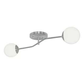 Lustre Aro Prata Jabuticaba Globo De Vidro Orby Cor Prateado 110v/220v