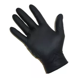 Guantes De Nitrilo Color Negro X 50u Sin Polvo Reforzados 