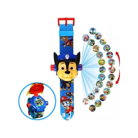 Reloj Proyector Infantil Con 24 Figuras Paw Patrol Patrulla