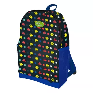 Mochila Escolar Player Gamer 43x30x11 Grande Cor Azul Desenho Do Tecido Game