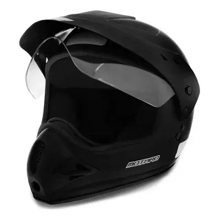 Capacete Ebf Motard Cross Trilha Com Viseira Preto Fosco