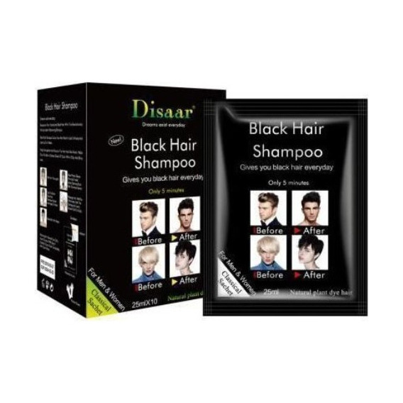 Shampoo Tinte Negro Hombre Canas Dexe