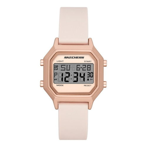 Reloj Dama Skechers Faysmith Sr6195 Color Rosa Claro Silicón