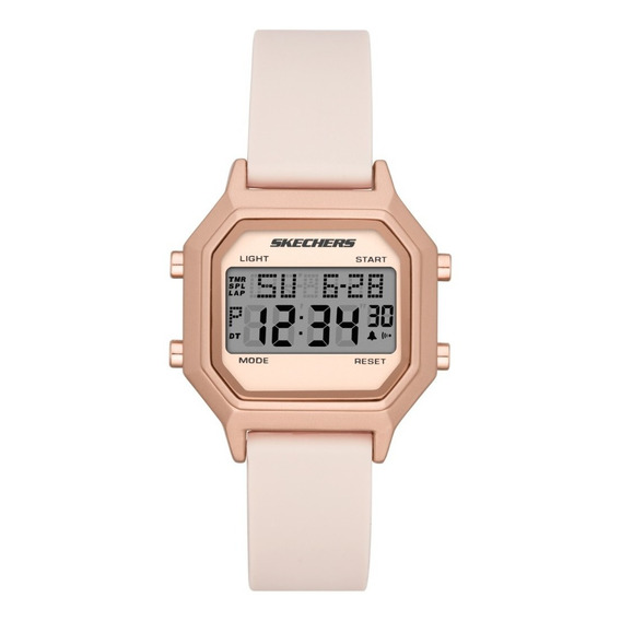 Reloj Dama Skechers Faysmith Sr6195 Color Rosa Claro Silicón