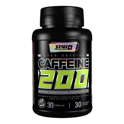 Cafeina Caffeine 200mg Star Nutrition 30cap. Sabor Sin sabor