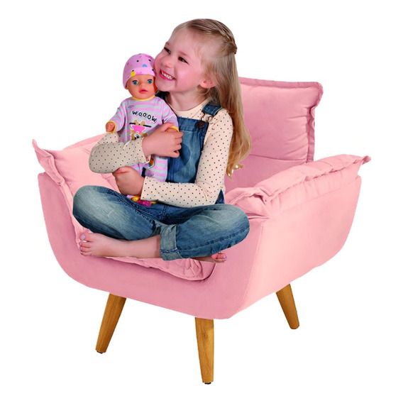 Kit 2 Sillón Infantil Opalita Pies Palito  Comfort Kids