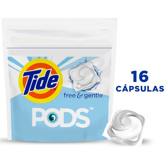 Detergente En Capsulas Tide Pods Free & Gentle 16 Unidades