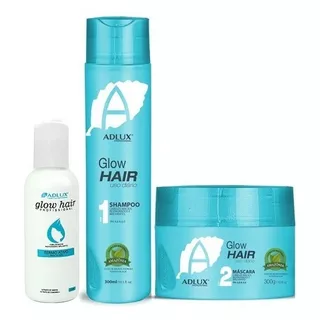 Kit Glow Hair Adlux 3 Passos Manutenção Hidratação/nutrição
