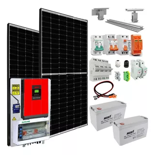 Kit Panel Solar Sharp Híbrido Energía Solar 100% Optimizada Inverter 5kw Bateria Duracell -wifi App Control On Line H9-5