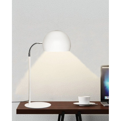 Lampara De Escritorio Bocha Blanca Flexible Apto Led Mks