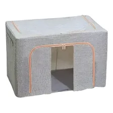 Caja Plegable Organizadora Canasto Para Ropa Con Capacidad De 100l - De Tela Y Metal Gris Plegable Cierre Tamaño Grande - Multiuso Juguetes Mantas Y Accesorios Resistente Levys Bazar