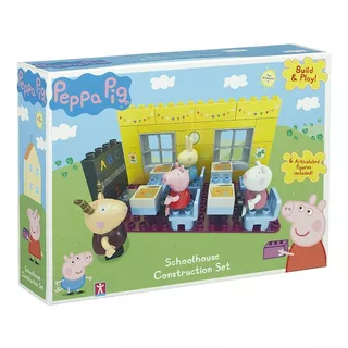 Peppa Pig Escuela Grande Encastre + Figuras Licencia Oficial