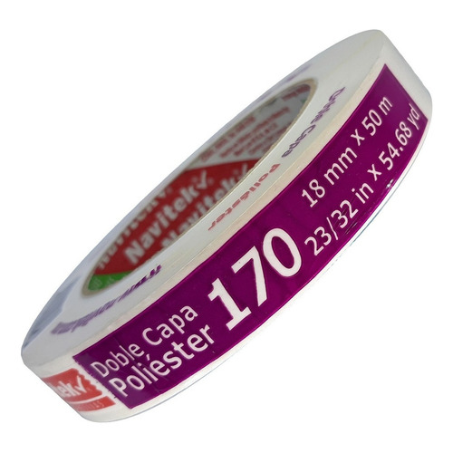 Navitek 170 cinta adhesiva masking tape 18mm X 50m poliester color Beige doble capa