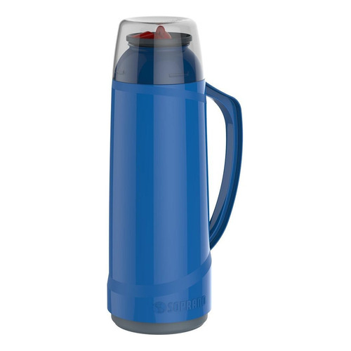 Termo Soprano Cristal com bico de vidrio 1L azul