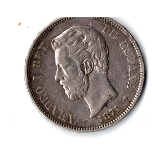 Monedas Histórica Espña  5 Pesetas 1871