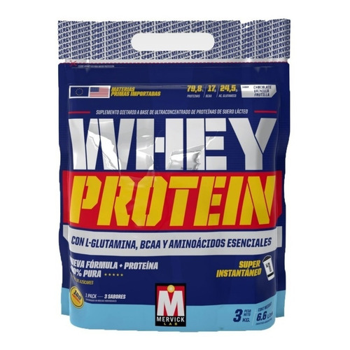Suplemento en polvo MervickLab  Whey Protein proteínas sabor frutilla en sachet de 3kg