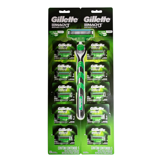 Gillette Mach3 Sensitive Blister X10 Repuestos Afeitar Aloe