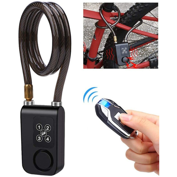 Alarma De Bloqueo De Bicicleta Con Control Remoto( 80cm )