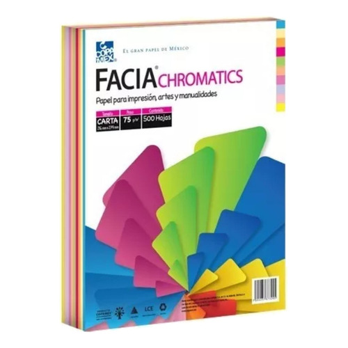 Papel Hojas Faciachromatics De Colores Copamex