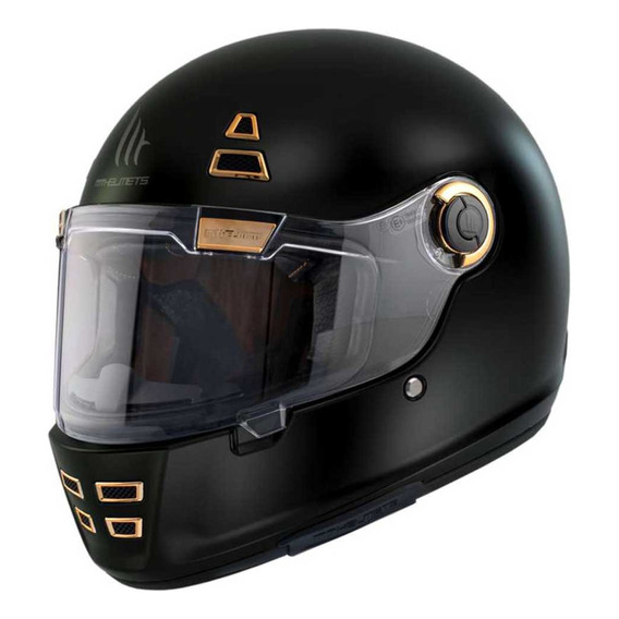 Casco Retro Classic Mt Jarama 68th Negro Mate Ece2206 Y Dot