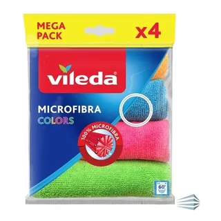 Paño Microfibra Vileda Multiuso Súper Absorbente Colores X 4 Color Surtido