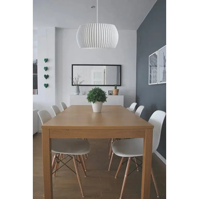 Lampara Colgante Roma 30cm Sustentable 3d Apto Led E27 Blanco