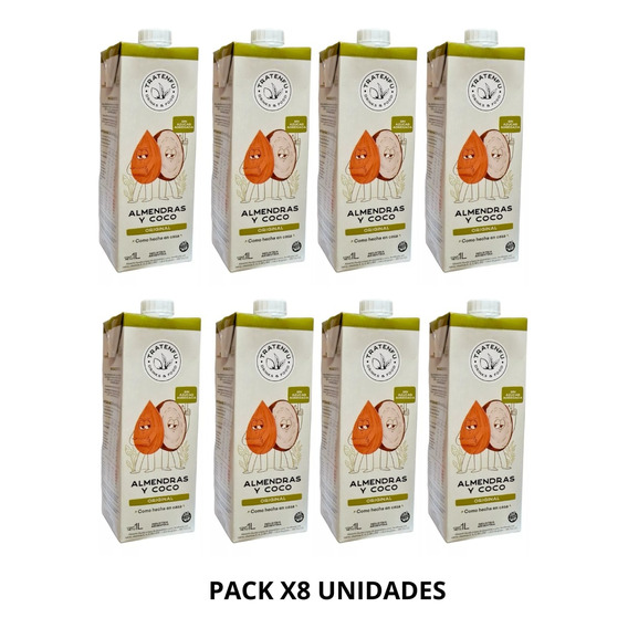 Leche De Almendras Con Coco Tratenfú Pack 8x 1 Lt