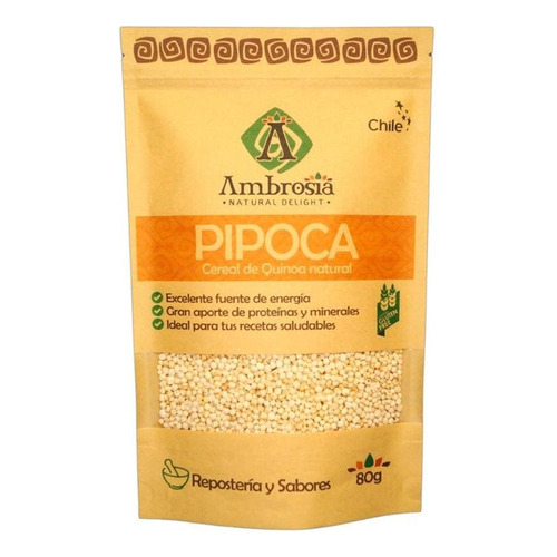 Ambrosia Pipoca De Quinoa Natural Sin Gluten 80 G