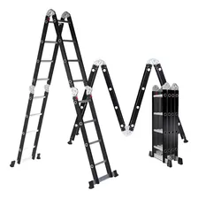 Escalera Articulada 4 X 4 16 Escalones Mod: Ea4 Omaha - Negro