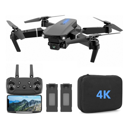 Mini drone Ourlife AK Air 2 2.0 con dual cámara 4K negro 2.4GHz 2 baterías