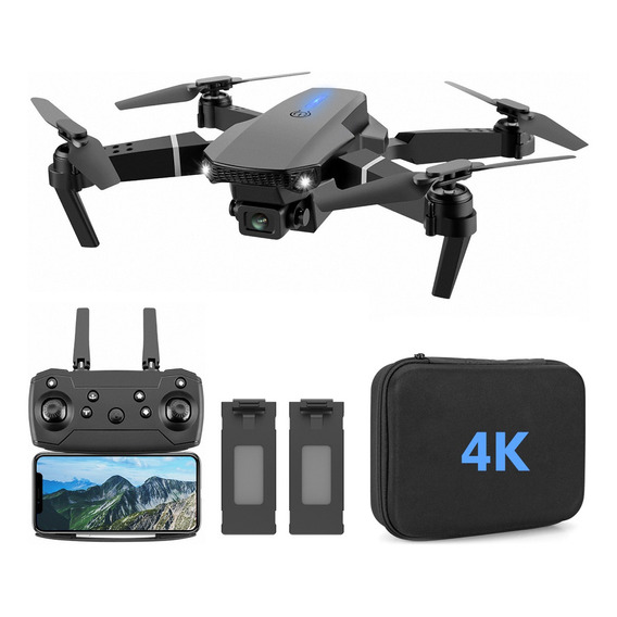 Mini drone Ourlife AK Air 2 2.0 con dual cámara 4K negro 2.4GHz 2 baterías