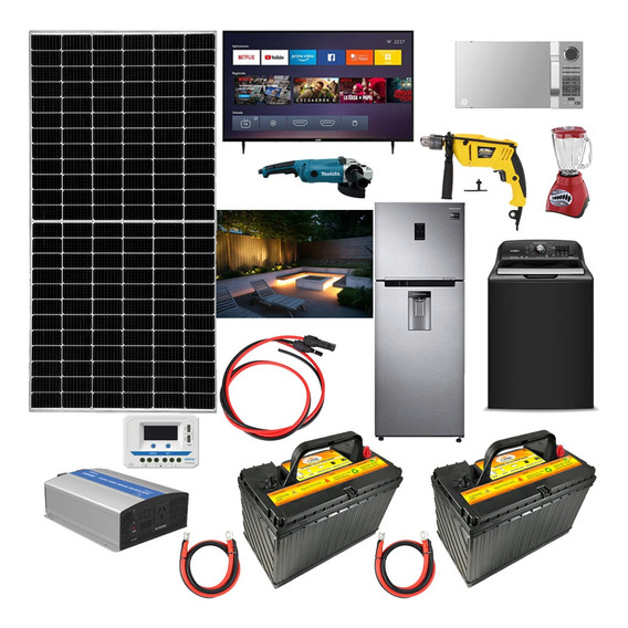 Kit Solar Autónomo 2500w Refrigerador Bomba De Agua Tv Focos
