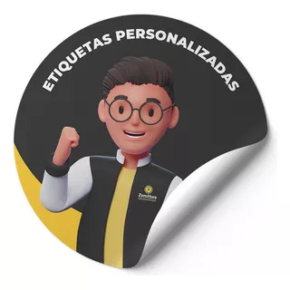 1000 Etiqueta Adesivo Rótulo Em Vinil Personalizado 3x3 Cm