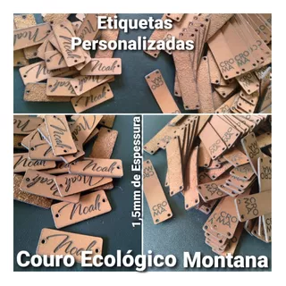 52 Etiquetas Couro Ecológico Montana Personalizo Sob Medida 