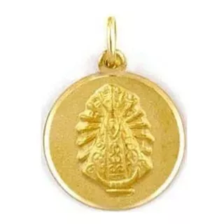 Dije Medalla Oro 18 Kilates Virgen De Luján 0.8 Gramos 10 Mm
