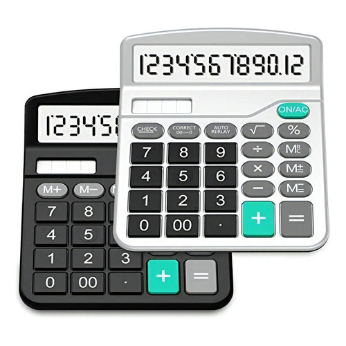 Calculadoras De Escritorio Splaks 12 Dígitos Blanco/negro