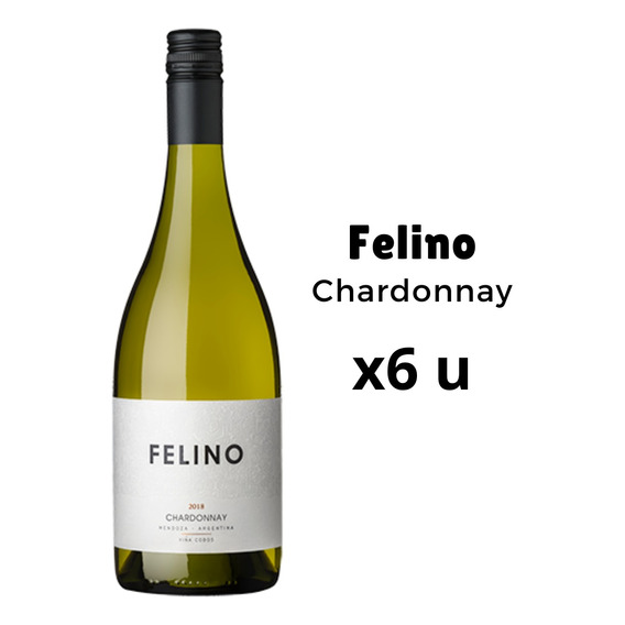 Caja X6 Vinos Felino Chardonnay, Viña Cobos Blanco 750ml