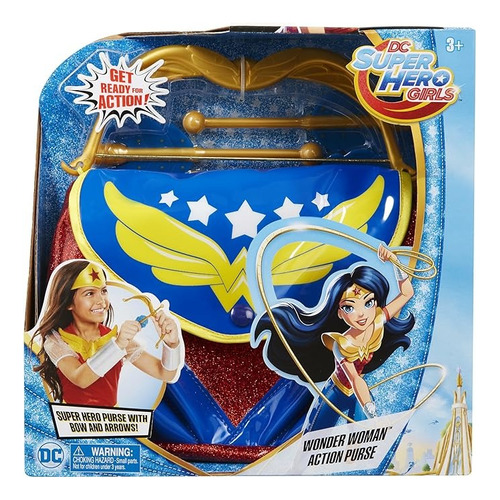 Dc Super Hero Girls Bolso Wonder Woman Action Purse Ruz Color Azul Rojo Amarillo Diseño De La Tela Liso