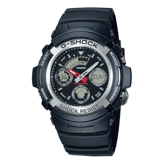 Reloj Hombre Casio Aw-590-1adr G-shock Color De La Correa Negro Color Del Bisel Negro Color Del Fondo Negro