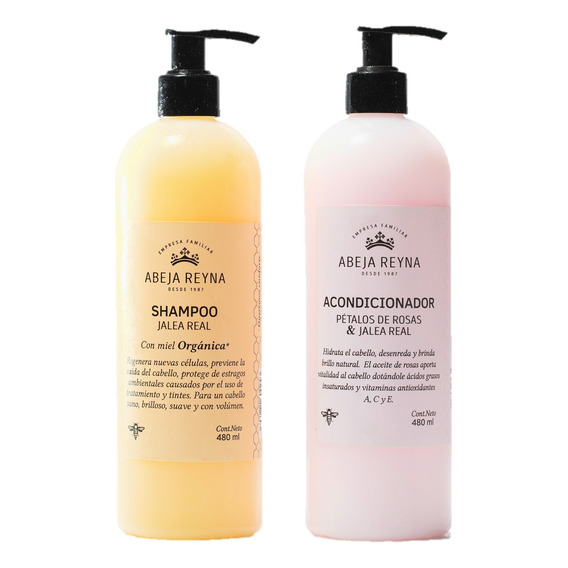 Dúo Shampoo Miel Orgánica Y Acondicionador Rosas 480ml