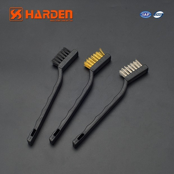 Kit 3 Cepillos Matricero Harden Bronce Cerda Y Acero