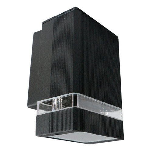 Aplique Unidireccional Exterior  Aluminio Led Tech 1 7w Color Negro/Frío