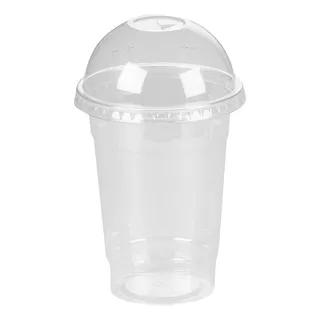 Vaso 16oz Transparente Con Tapa Domo 50 Pzas C/u