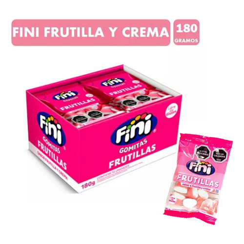Gomitas Fini Sabor Frutillas Y Crema (caja Con 180 Gramos)