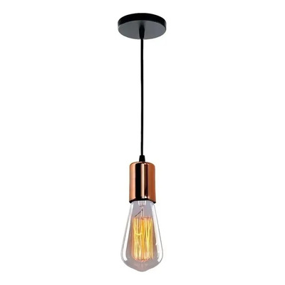 Colgante Moderno Bell Capuchon Dorado Vintage Apto Led  Dorado