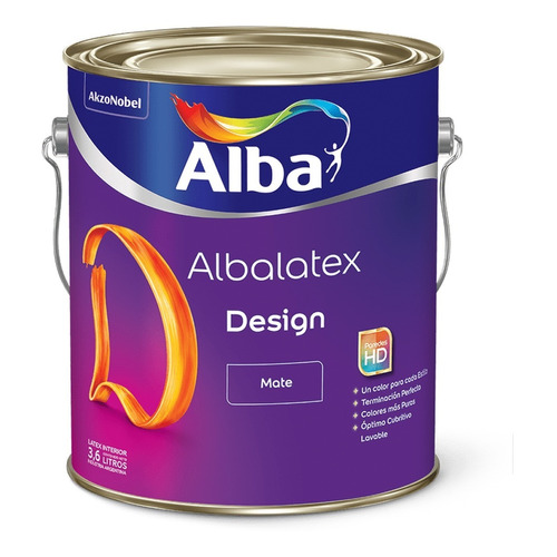 Albalatex Design Latex Interior Blanco Mate Alba 4 Lts