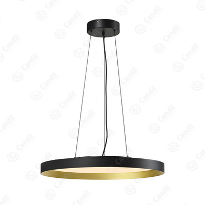 Lampara Colgante Titan Led Deco Moderno Negro Oro 40w Negro