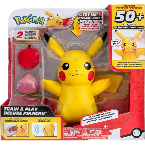 Pokémon Figura Pikachu Entrena Y Juega Deluxe +50 Reacciones