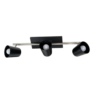 Aplique Barral 3 Luces Baby Negro Apto Led E27 Deco Vig