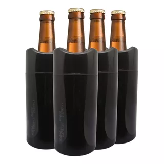 Porta Garrafa Térmico Camisinha Cerveja 600ml Kit C 4 Preto